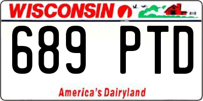 WI license plate 689PTD