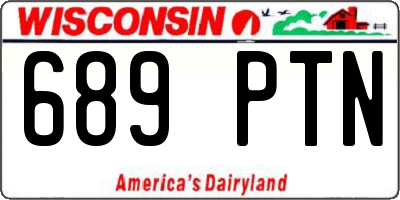 WI license plate 689PTN