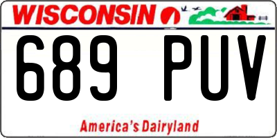 WI license plate 689PUV