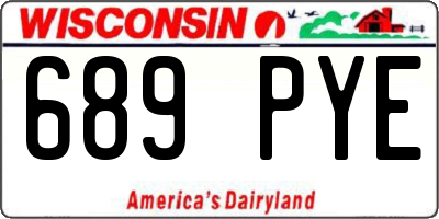WI license plate 689PYE