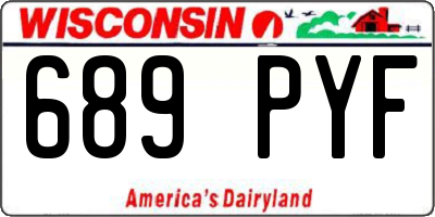 WI license plate 689PYF