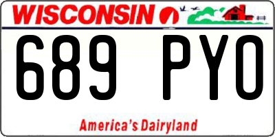 WI license plate 689PYO