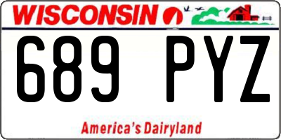 WI license plate 689PYZ