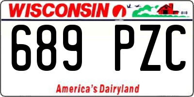 WI license plate 689PZC