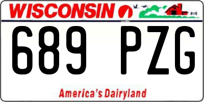 WI license plate 689PZG