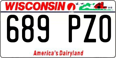 WI license plate 689PZO