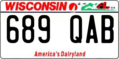 WI license plate 689QAB