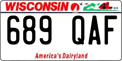 WI license plate 689QAF