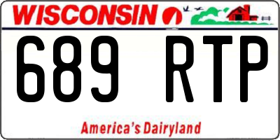 WI license plate 689RTP