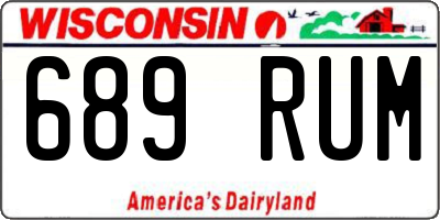 WI license plate 689RUM