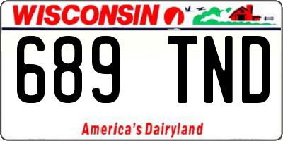 WI license plate 689TND