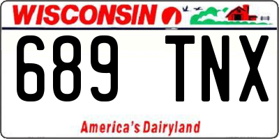 WI license plate 689TNX