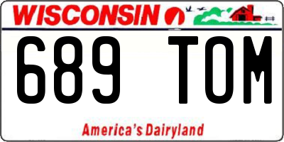 WI license plate 689TOM