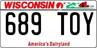 WI license plate 689TOY