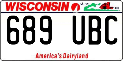 WI license plate 689UBC