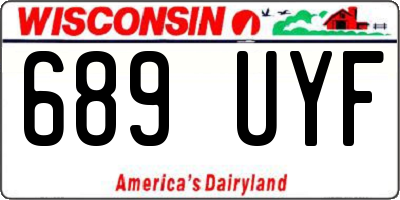 WI license plate 689UYF