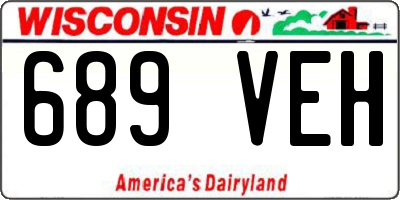 WI license plate 689VEH