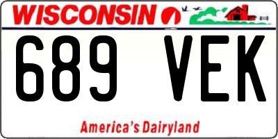 WI license plate 689VEK