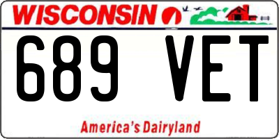 WI license plate 689VET