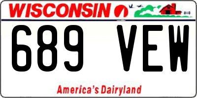 WI license plate 689VEW