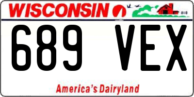 WI license plate 689VEX