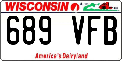 WI license plate 689VFB