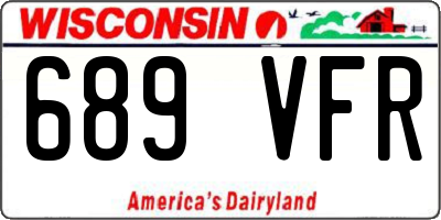 WI license plate 689VFR