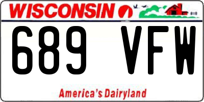 WI license plate 689VFW