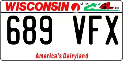 WI license plate 689VFX