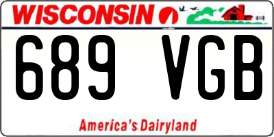 WI license plate 689VGB