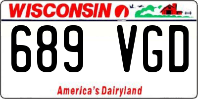WI license plate 689VGD