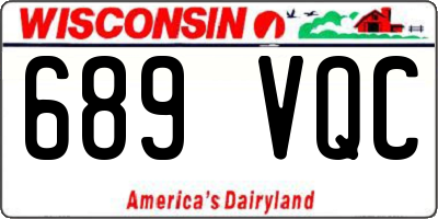 WI license plate 689VQC