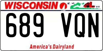 WI license plate 689VQN