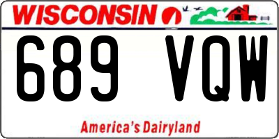 WI license plate 689VQW