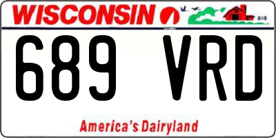WI license plate 689VRD