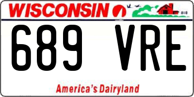 WI license plate 689VRE