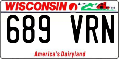 WI license plate 689VRN