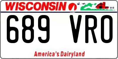 WI license plate 689VRO