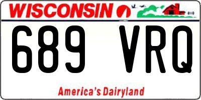 WI license plate 689VRQ