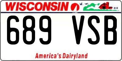 WI license plate 689VSB