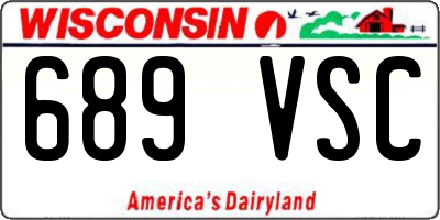 WI license plate 689VSC