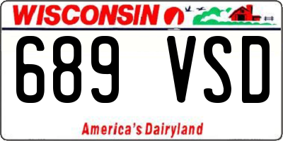 WI license plate 689VSD