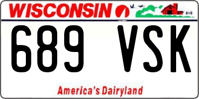 WI license plate 689VSK