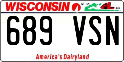 WI license plate 689VSN