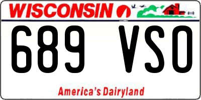 WI license plate 689VSO