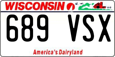 WI license plate 689VSX