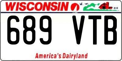 WI license plate 689VTB