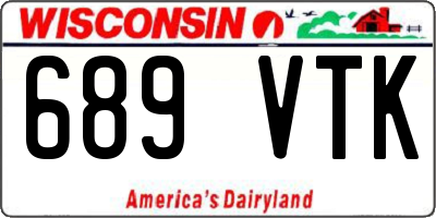 WI license plate 689VTK