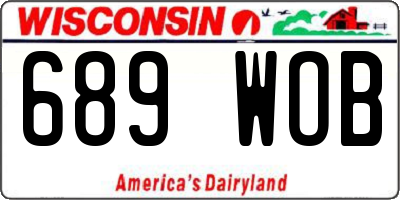 WI license plate 689WOB