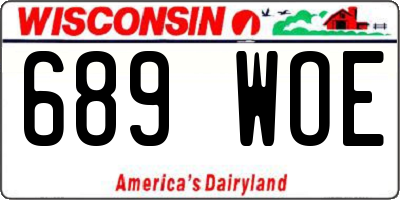 WI license plate 689WOE
